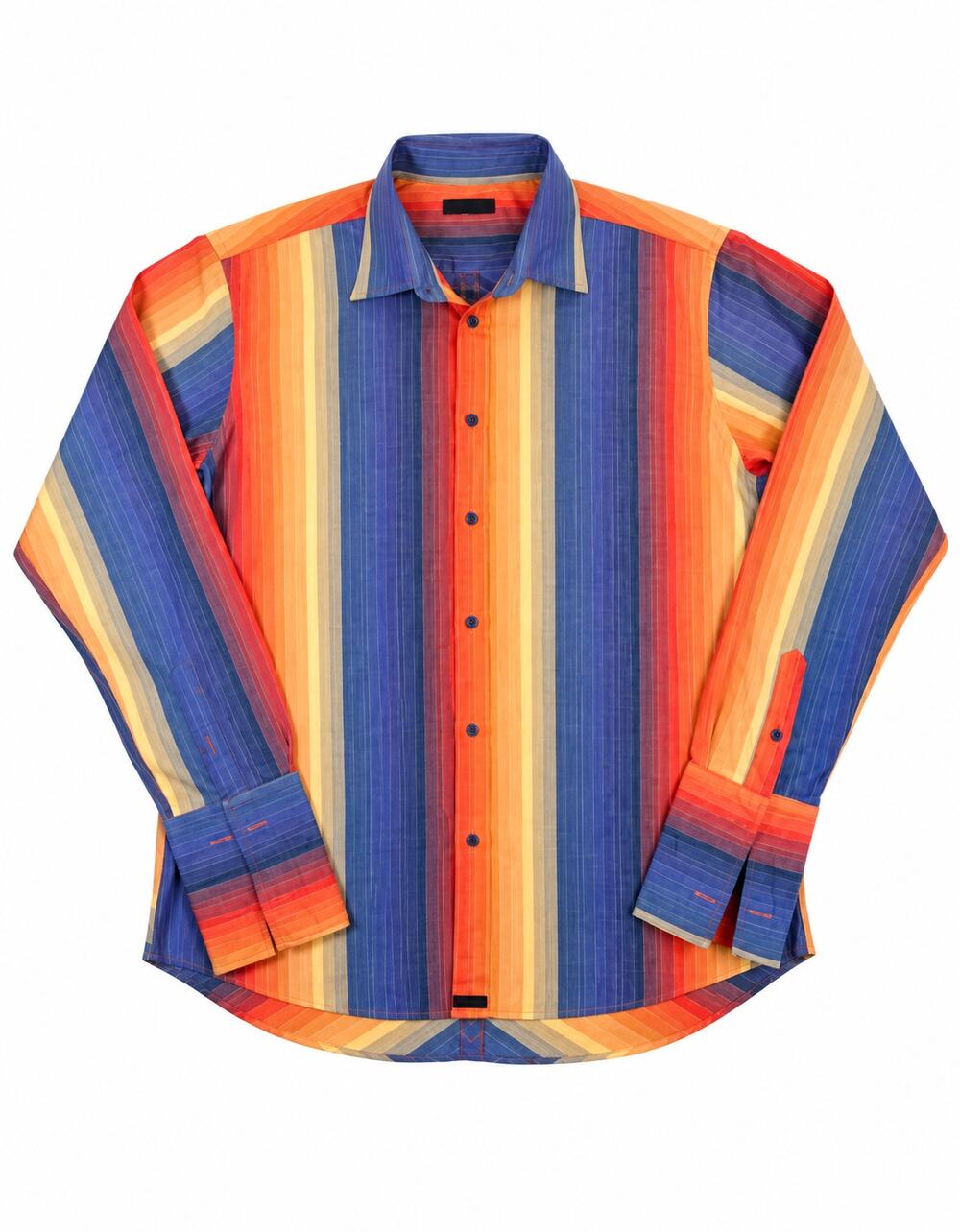 Ted Baker London Men's Multicolor Striped Long Sleeve Button Up Shirt L